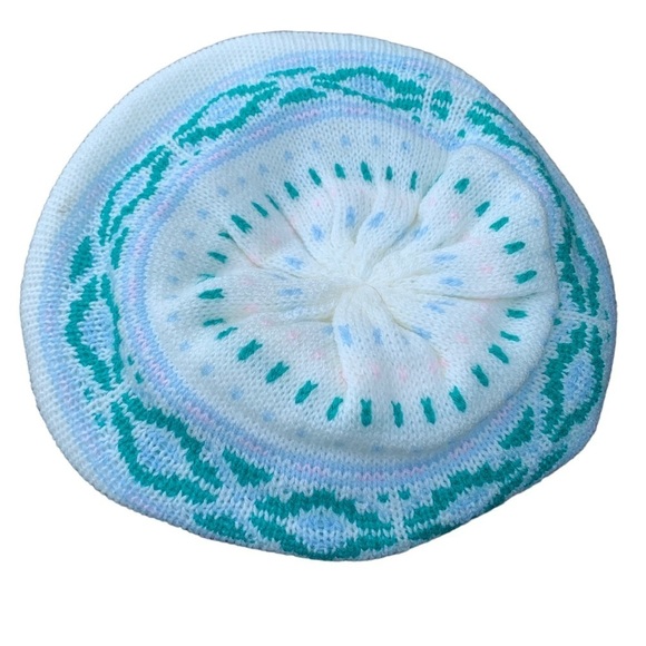 Vintage Beret Style Toboggan Cap Winter Hat Knit 80s 90s - Picture 1 of 4